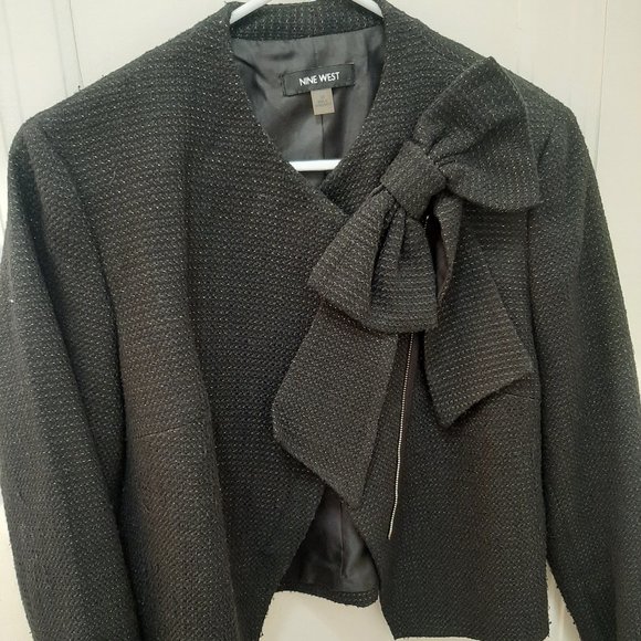 Nine West Tweed Bow Blazer